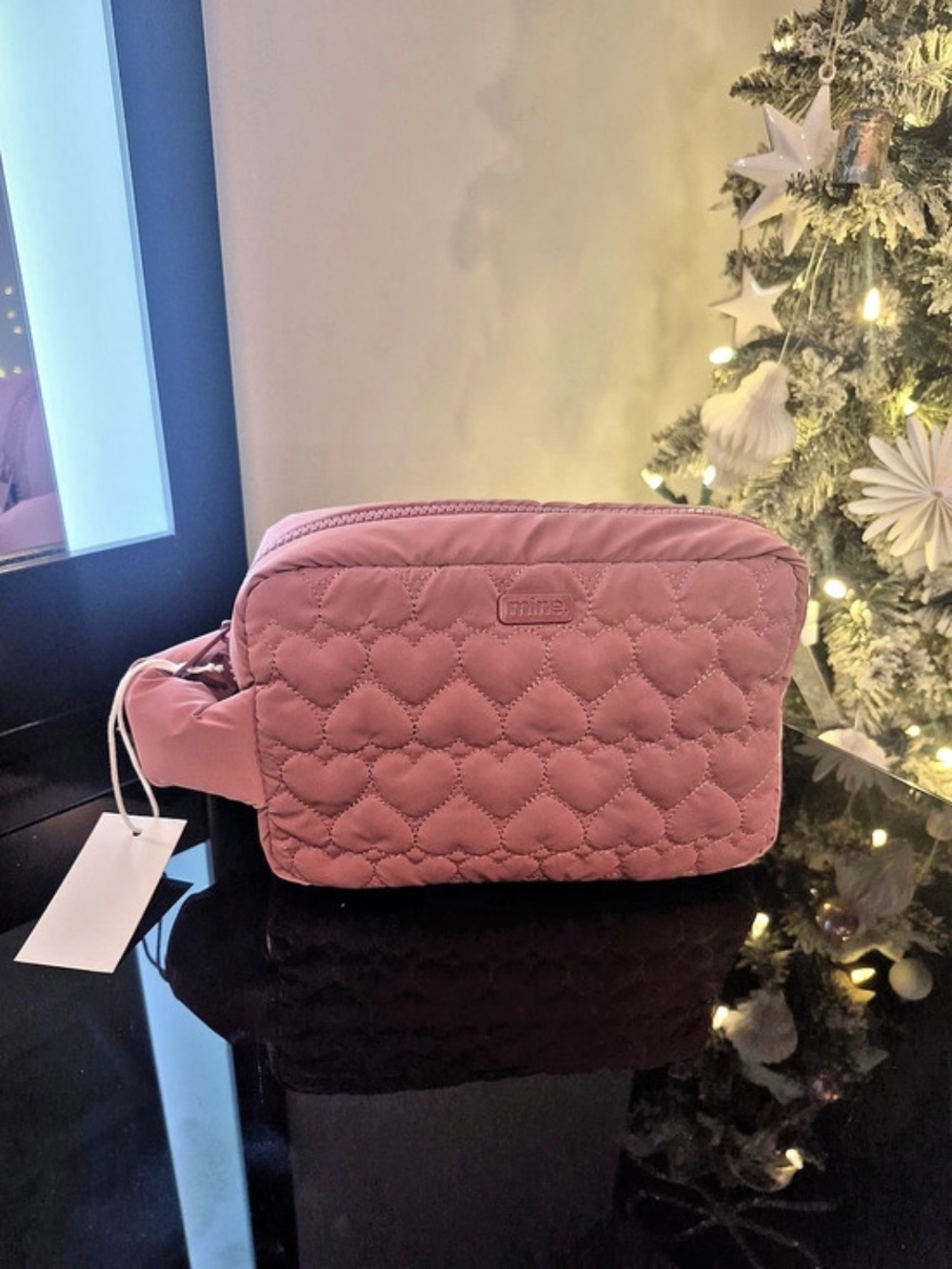 mine. Quilted Cosmetic Bag in Pink